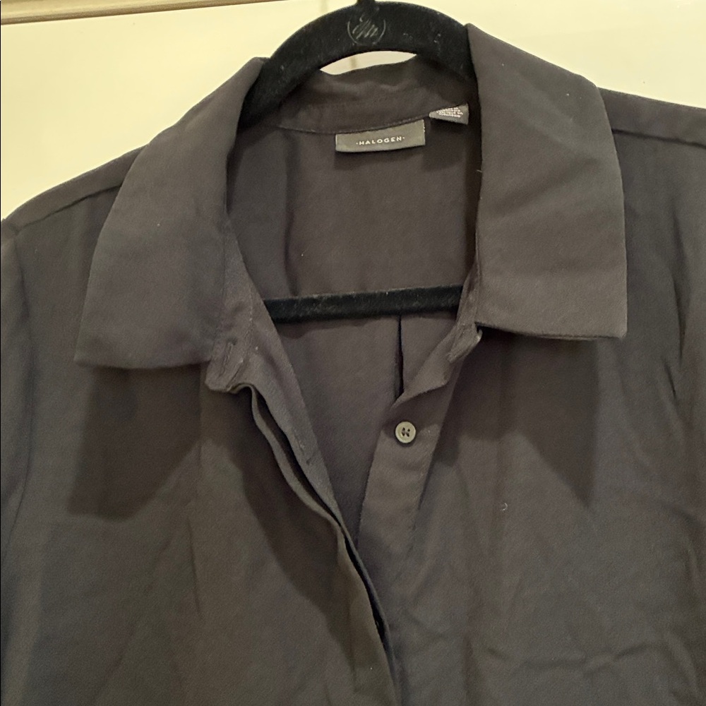 Halogen Black Button Down Shirt - image 3